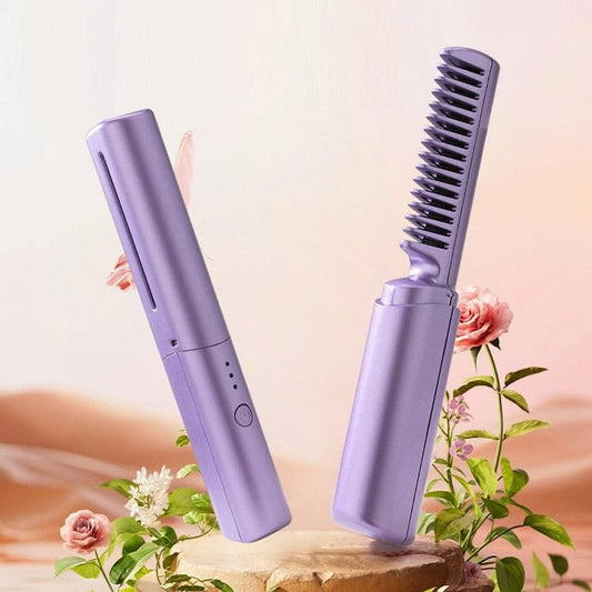 Portable Cordless Rechargeable Hair Straightener & Hot Comb